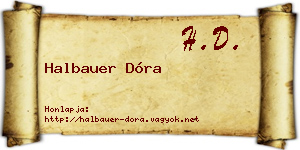 Halbauer Dóra névjegykártya